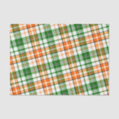 白 オレンジ 緑 Plaid タータン デザイン  薄葉紙 (正面)