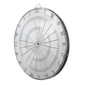 白、シンプル、モダン、都市、クールで、粋なパターン ダーツボード (正面右)