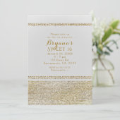 白&スパーキングゴールド グラムチックパーティー招待状 招待状 (スタンド正面)