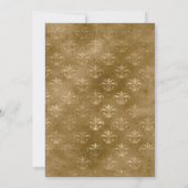 白、バーガンディー、ゴールドの花柄のウェディング セーブザデート (裏面)