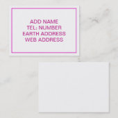 白(ピンクの枠) 名刺 (正面/裏面)