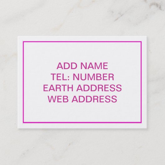 白(ピンクの枠) 名刺 (正面)