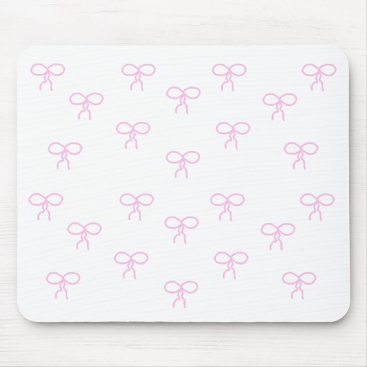 白(ピンクの湾曲形) マウスパッド (正面)