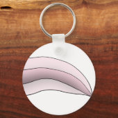 白/ピンクの軸足尾 キーホルダー (正面)