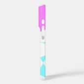 白、ピンク、ライトブルーの幾何学的パターン Case-Mate iPhoneケース (裏面 / 左)