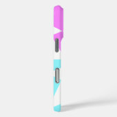 白、ピンク、ライトブルーの幾何学的パターン Case-Mate iPhoneケース (裏面 / 右)