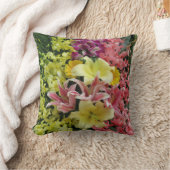 白+ピンク、緑+紫、花+花 クッション (ブランケット)