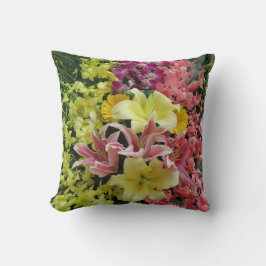白+ピンク、緑+紫、花+花 クッション