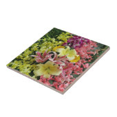 白+ピンク、緑+紫、花+花 タイル (側面)