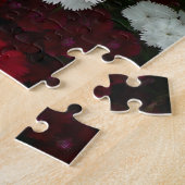 白、ピンク、赤のディアンサスフローラ ジグソーパズル (側面)