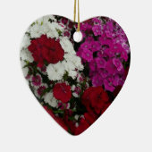 白、ピンク、赤のディアンサスフローラ セラミックオーナメント (右)