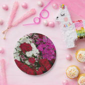 白、ピンク、赤のディアンサスフローラ ペーパープレート (パーティー)