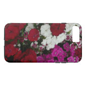 白、ピンク、赤のディアンサスフローラ Case-Mate iPhoneケース (裏面(横))