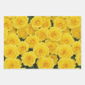 白、ピンク、黄色のバラ ラッピングペーパーシート (正面3)