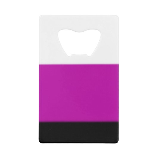 白、ピンク、黒グラデーション クレジットカード栓抜き (正面)