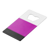 白、ピンク、黒グラデーション クレジットカード栓抜き (正面アングル)