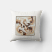 白、ベージュ、茶色の色彩を持つ抽象芸術作品。 クッション (裏面)