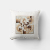 白、ベージュ、茶色の色彩を持つ抽象芸術作品。 クッション (正面)
