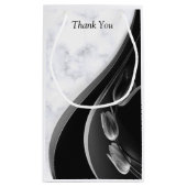 白 – モダンマーブルブラック抽象芸術抱き枕 スモールペーパーバッグ (裏面)