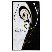 白 – モダンマーブルブラック抽象芸術抱き枕 スモールペーパーバッグ (裏面)