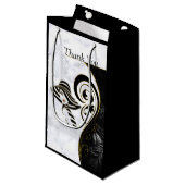 白 – モダンマーブルブラック抽象芸術抱き枕 スモールペーパーバッグ (正面アングル)