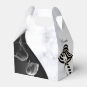 白 – モダン大理石ブラック抽象芸術ギフトボックス フェイバーボックス (裏面サイド)