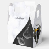 白 – モダン大理石ブラック抽象芸術ギフトボックス フェイバーボックス (オープン)