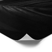 白 – モダン大理石ブラック抽象芸術 ポスター (角)