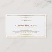 白(モダン幾何学的金ゴールドアクセント) 名刺 (裏面)