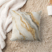 白、モダン灰色、金ゴールド大理石装飾品 クッション (ブランケット)