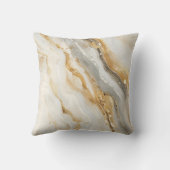 白、モダン灰色、金ゴールド大理石装飾品 クッション (裏面)