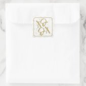 白+モダン金ゴールドXOXO任意の大事な行事 スクエアシール (バッグ)