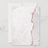 白＆ローズゴールドのアゲート ブライダルシャワー招待状 招待状 (裏面)