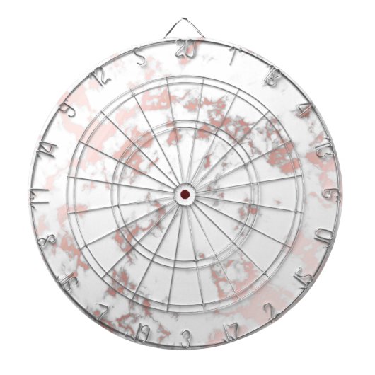 白，大理石，バラ金ゴールドモダン，シック，美しい， ダーツボード (正面)