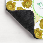 白、宝石、真珠に黄色のサボテンの花 マウスパッド (コーナー)