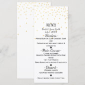 白 小さい金色の飾り エレガントなメニューカード メニュー (正面/裏面)