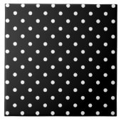 白（小）水玉模様黒 タイル (正面)