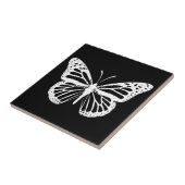 白(昆虫)オオカバマダラ、モナーク蝶シルエットオン タイル (側面)