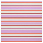 白、梅、茶色、赤の線 ファブリック (見本)