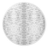 白、樺の木の樹皮の写真 セラミックノブ (正面)