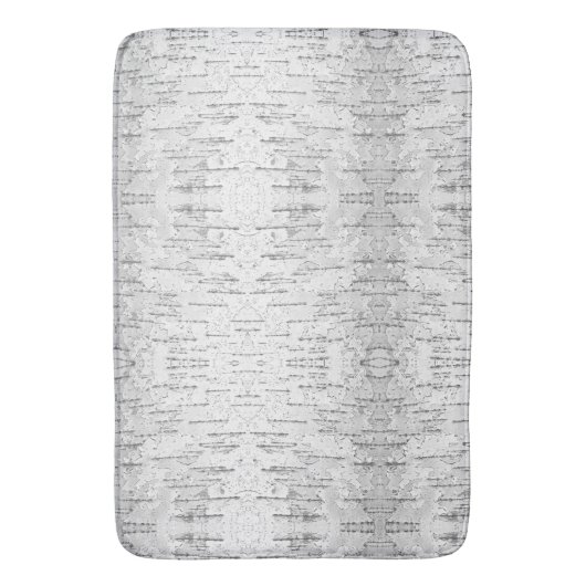 白、樺の木の樹皮の写真 バスマット (正面縦)