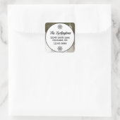 白/灰色の雪に覆われた松の木差出人住所 スクエアシール (バッグ)