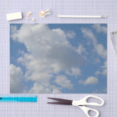 白/灰色の雲と青い空のティッシュペーパー 薄葉紙 (クラフト)