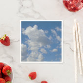 白/灰色の雲と青い空のナプキン スタンダードカクテルナプキン (インサイチュ)