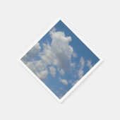 白/灰色の雲と青い空のナプキン スタンダードカクテルナプキン (角)