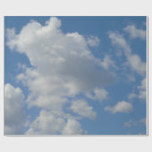 白/灰色の雲と青い空のラッピング紙 ラッピングペーパー (フラット)