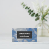 白/灰色の雲と青い空の名刺 名刺 (スタンド正面)