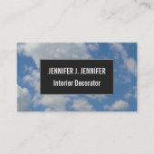 白/灰色の雲と青い空の名刺 名刺 (正面)