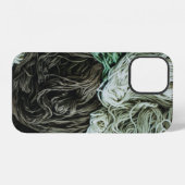 白、灰色、緑のロープ iPhoneケース (裏面横)