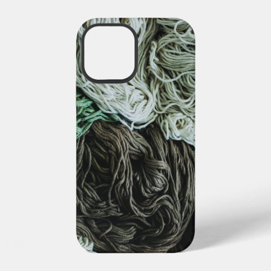 白、灰色、緑のロープ iPhoneケース (裏面)